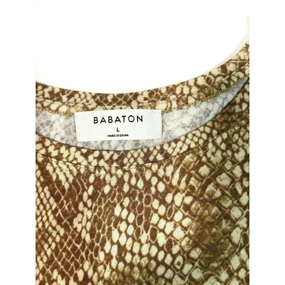 Artizia Babaton Boxy Top T-Shirt Size Large Snake Print Short Sleeve - Picture 3 of 8